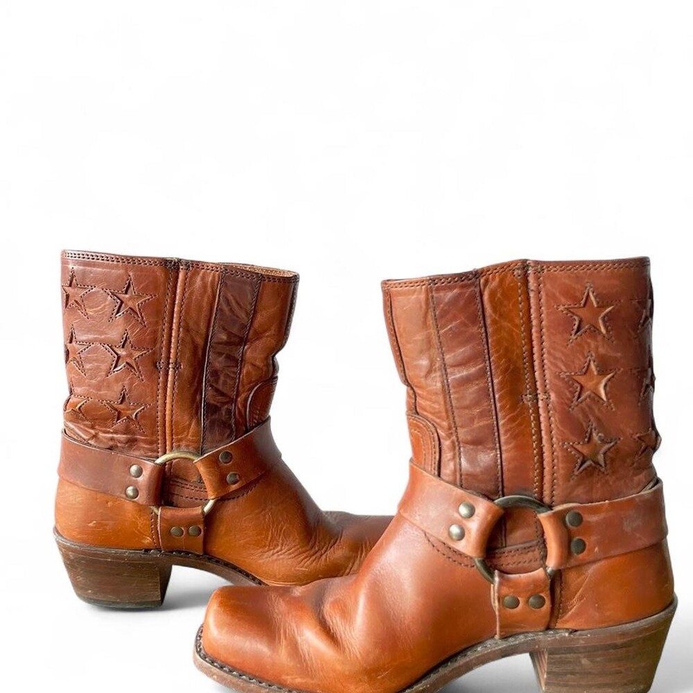 Frye 150th Anniversary Americana Star Harness Boots Size 8